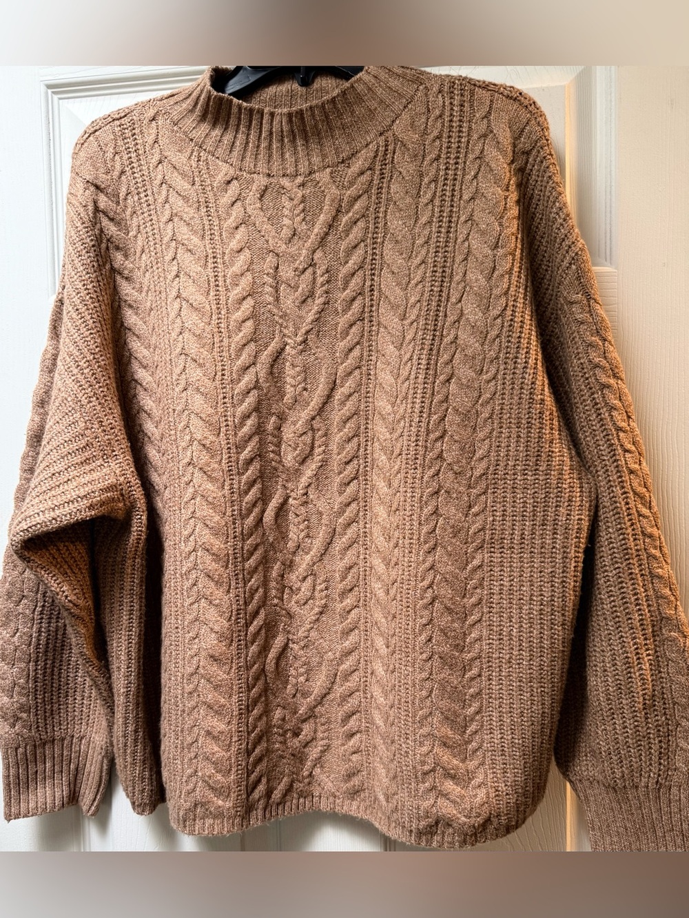 Cable Knit Sweater in Camel XL